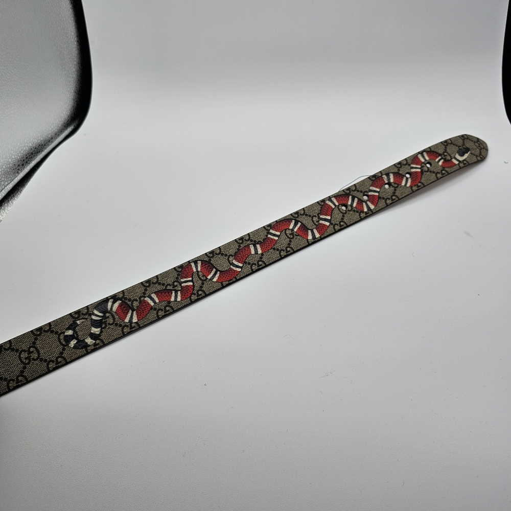Gucci GG Supreme Kingsnake Brown Belt Size 115 46 434520 - Picture 3 of 4
